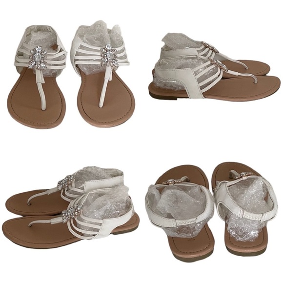 MIXIT Faux Diamond Rhinestone Flat Thong Sandal Women’s 6 - Picture 3 of 10